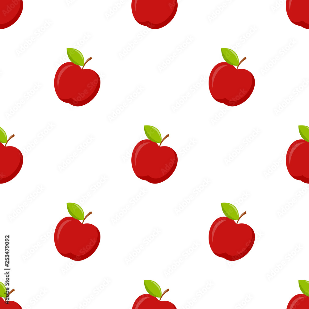 Seamless pattern with apple on white background Seamless pattern with apple on white background
