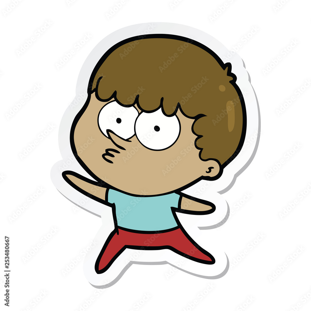 sticker of a cartoon dancing boy sticker of a cartoon dancing boy