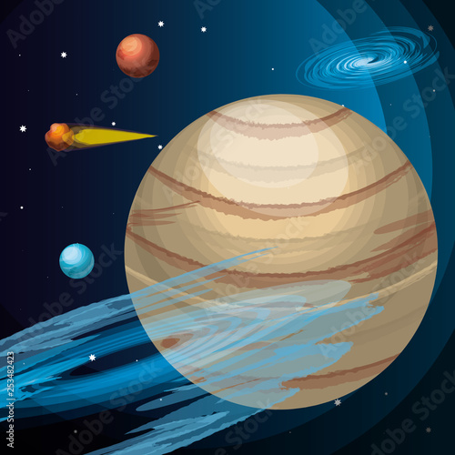 space with jupiter planet universe scene
