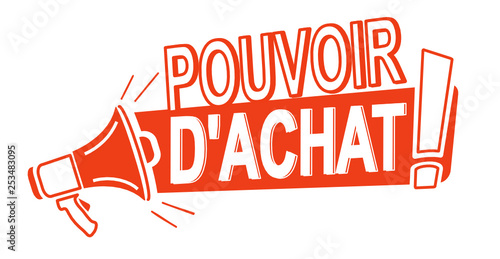 pouvoir d'achat sur mégaphone rouge