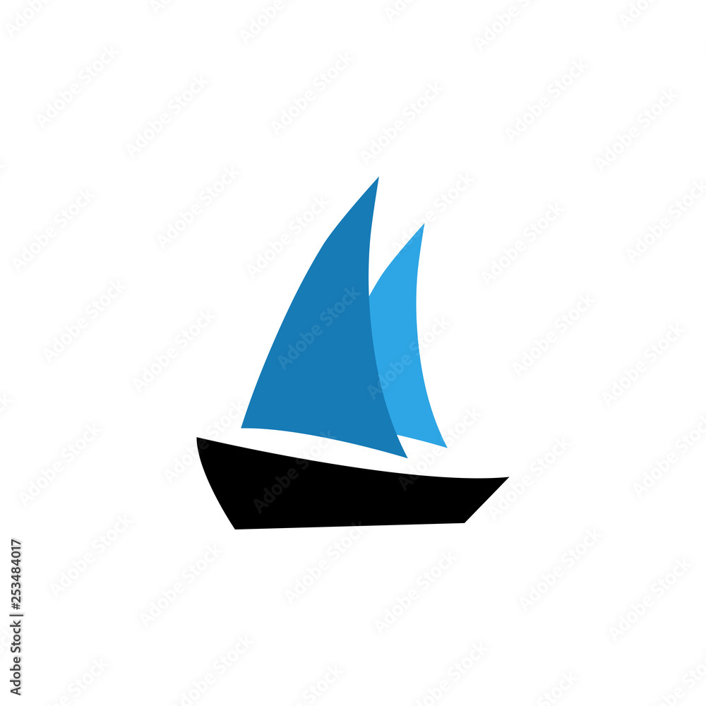 Sailboat icon design template vector isolated