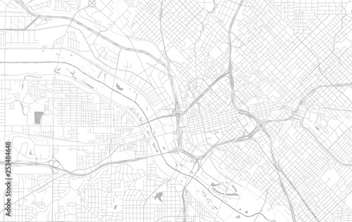 vector map of the city of Dallas, Texas, USA