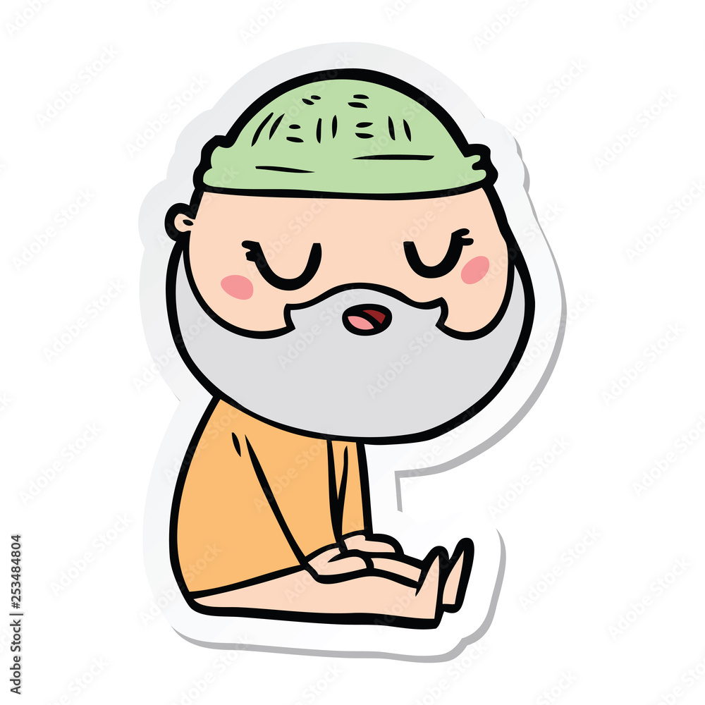 sticker of a cartoon man with beard sticker of a cartoon man with beard