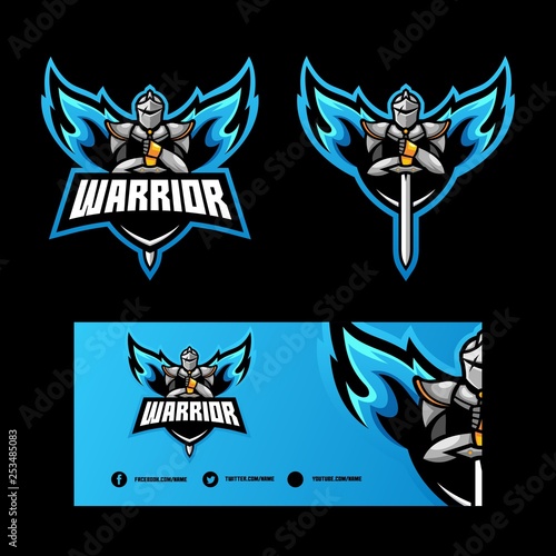 Abstract Angel Warrior illustration vector Design template