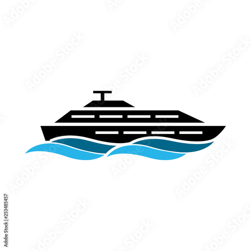 Yacht icon design template vector isolated