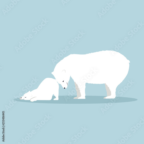 Polar bear with cub vector