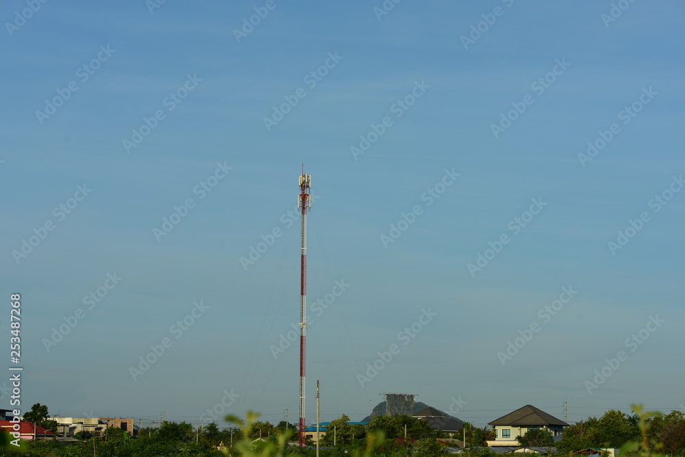 Obraz premium telecomunication and blue sky