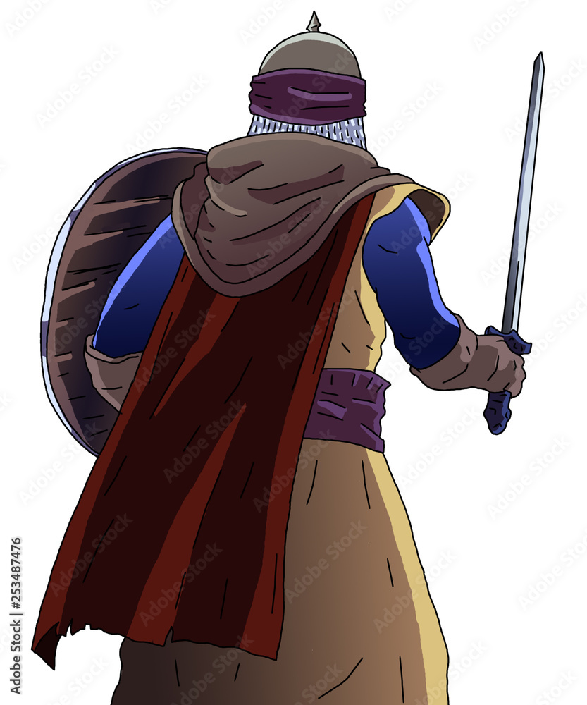 Obraz premium knight with spear and shield