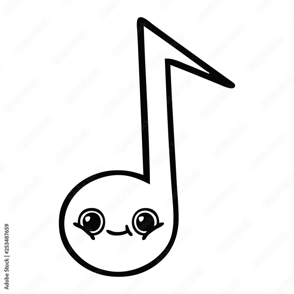 line drawing cartoon musical note line drawing cartoon musical note