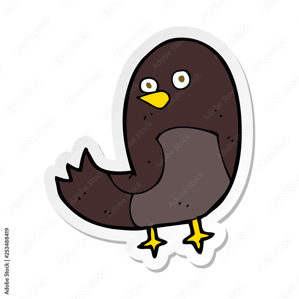 sticker of a cartoon bird sticker of a cartoon bird