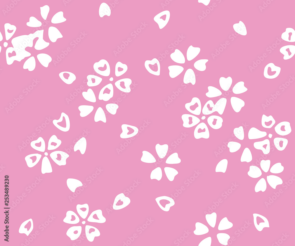 Japanese Cute Pink Cherry Blossom Pattern Japanese Cute Pink Cherry Blossom Pattern