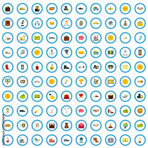 100 donation icons set in flat style for any design vector illustration
