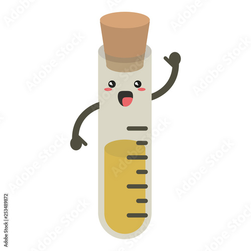 Kawaii chemistry flask cartoon