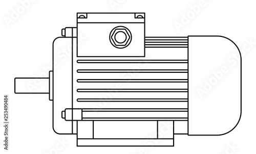 Electric motor contour illustration