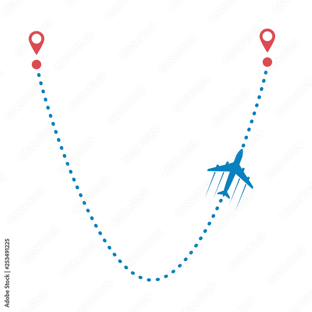 plane and its track isolated on white background. Vector illustration. plane and its track isolated on white background. Vector illustration.
