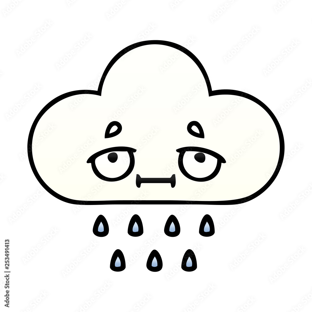 gradient shaded cartoon rain cloud gradient shaded cartoon rain cloud