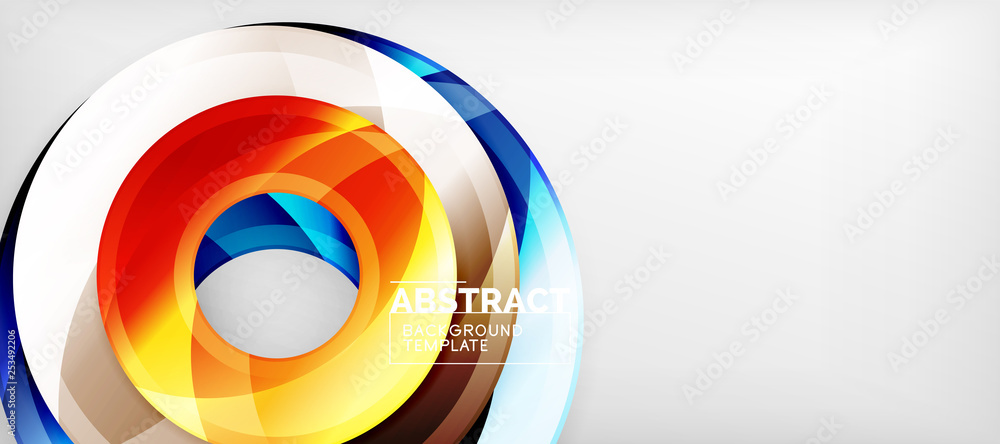 Modern geometric circles abstract background, colorful round shapes with shadow effects Modern geometric circles abstract background, colorful round shapes with shadow effects