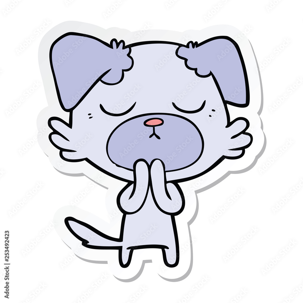 Fototapeta premium sticker of a cute cartoon dog