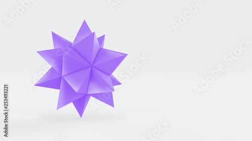 origami star colored 3D illustration