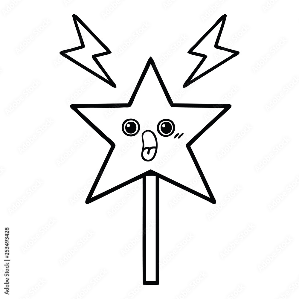 line drawing cartoon magic wand line drawing cartoon magic wand
