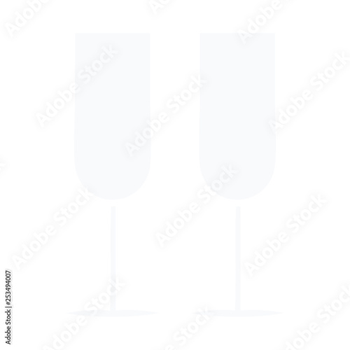 flat color retro cartoon champagne flutes