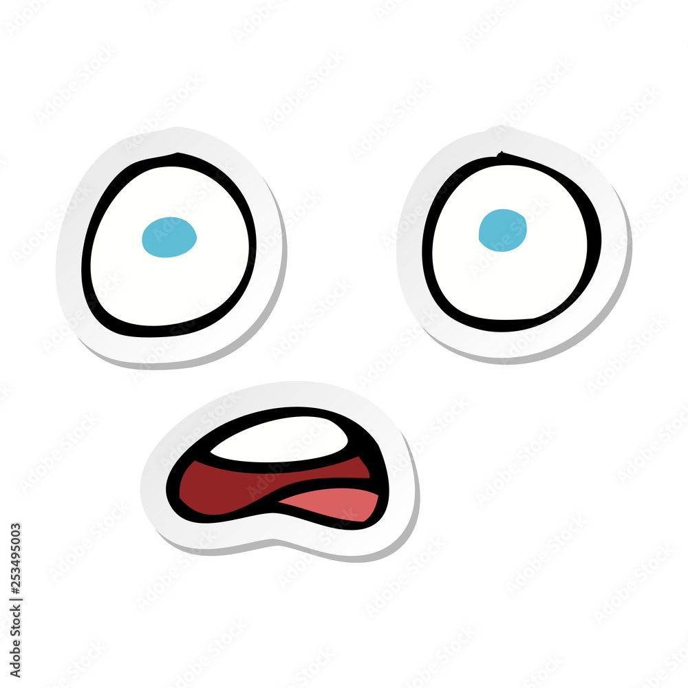 sticker of a shocked cartoon face sticker of a shocked cartoon face