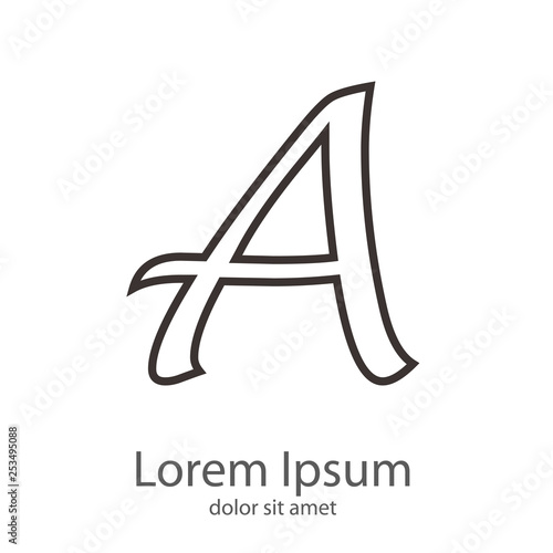 Logotipo letra A mayúscula lineal color gris