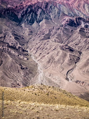 Vertical pic of The Hornocal the 14 colours mountain in Humahuaca, northwest of Argentina photo