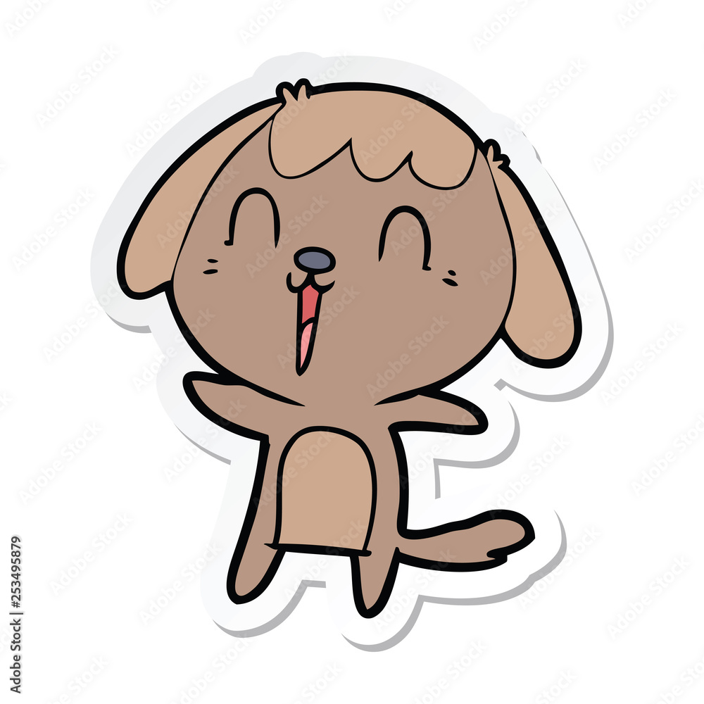 sticker of a cute cartoon dog sticker of a cute cartoon dog