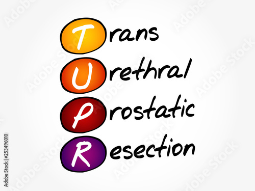 TUPR - Trans Urethral Prostatic Resection acronym, medical concept background photo