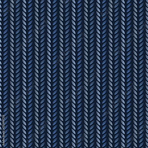 Indigo blue vertical leaf stripes vector pattern. Seamless repeating print. Hand drawn illustration. Sophisticated masculine shirting stripe background. Trendy men fashion, elegant wallpaper decor.