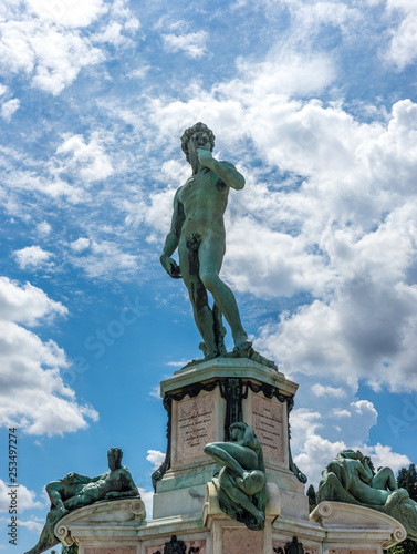 The statue of Michelangelo David at Piazzale Michelangelo  Michelangelo Square  in Florence  Italy