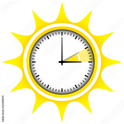 Sommerzeit Sonne Uhr Gelb