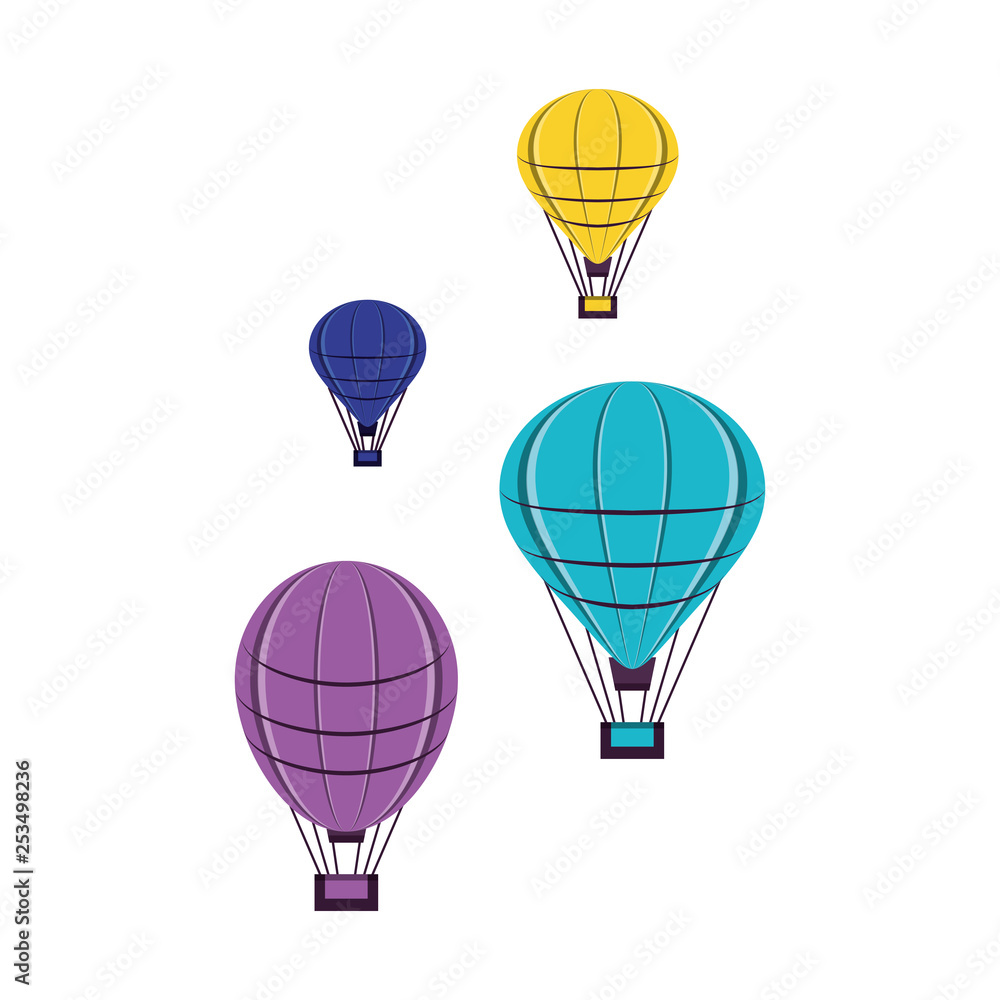 Naklejka premium set of balloons air hot flying