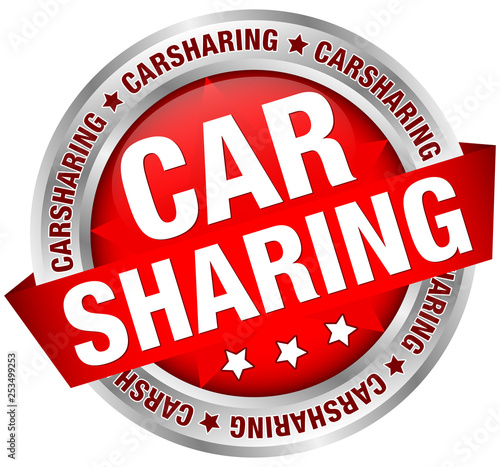 Button Banner "Carsharing" Rot/Silber