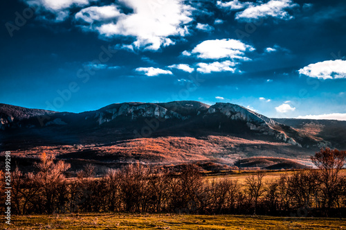 sunset in the mountains