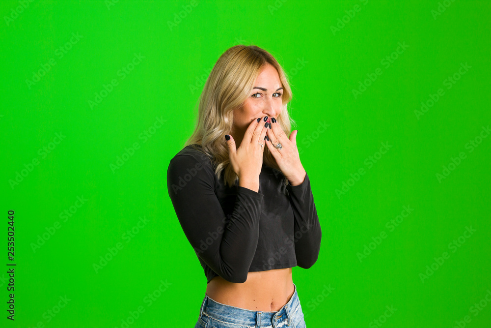 Top secret! Do not say to anyone! Close up photo portrait of attractive funky funny beautiful lovely cute pretty sexy nice confident adorable charming with big eyes asking to keep be patient Top secret! Do not say to anyone! Close up photo portrait of attractive funky funny beautiful lovely cute pretty sexy nice confident adorable charming with big eyes asking to keep be patient