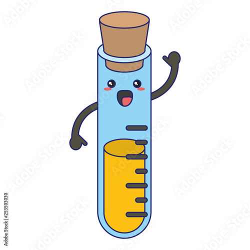 Kawaii chemistry flask cartoon