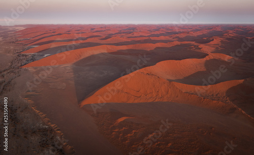 sunrise, aerial, desert dunes, Sussusvlei photo