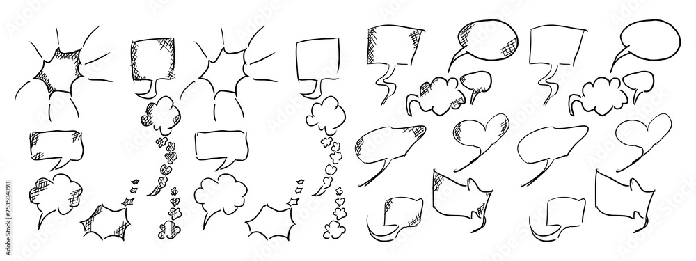 message dialogs simple doodles for illustrations