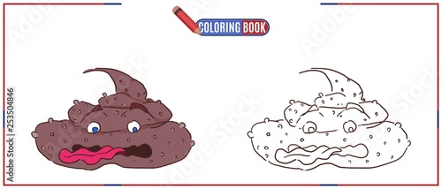 drawing for coloring brown turd with tongue