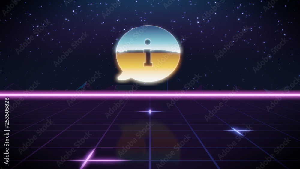 synthwave retro design icon of information synthwave retro design icon of information