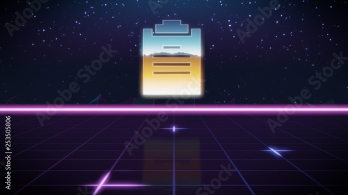 Fényképezés synthwave retro design icon of clipboard
