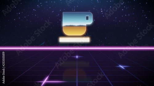 Konstfotografi synthwave retro design icon of coffee