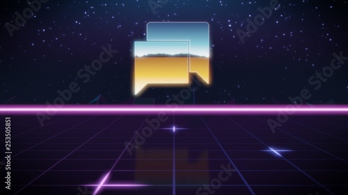 Fényképezés synthwave retro design icon of comment bubbles