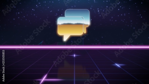 Принти на полотні synthwave retro design icon of comment bubbles