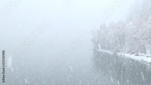 Abkhazia, mountains, snowfall, winter photo