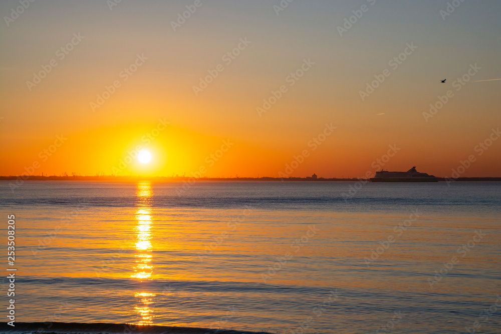 sunset over the sea sunset over the sea