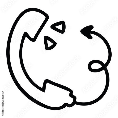 line drawing cartoon telephone receiver