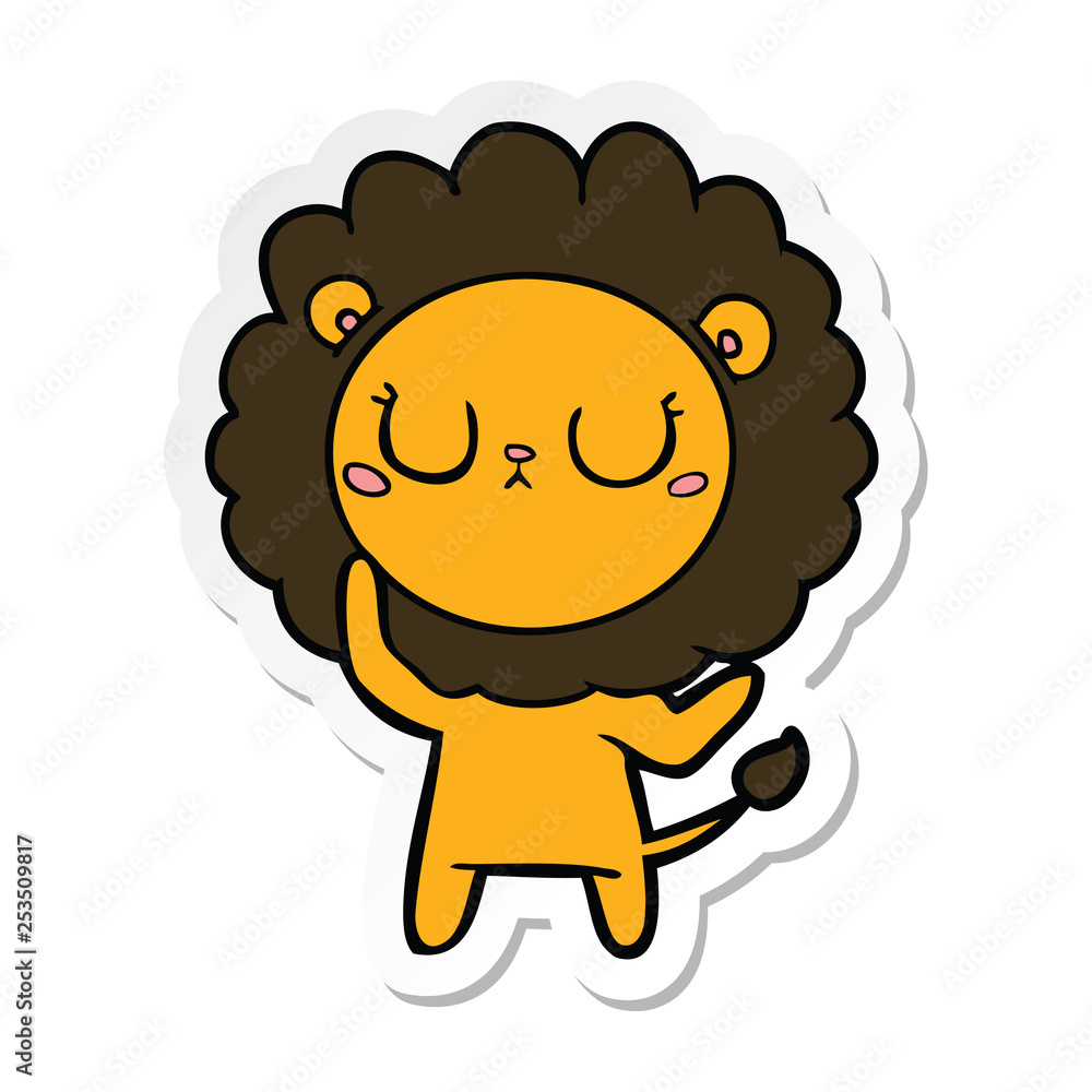 sticker of a cartoon lion sticker of a cartoon lion